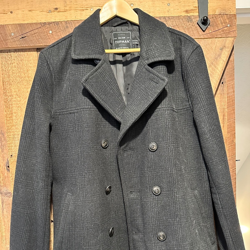 Men’s Topman Peacoat-L